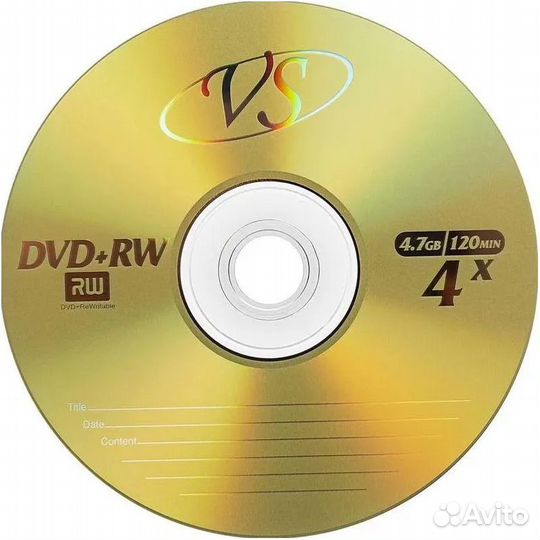 Диск компьютерный DVD+RW VS 4.7 Gb 4x bulk (многор