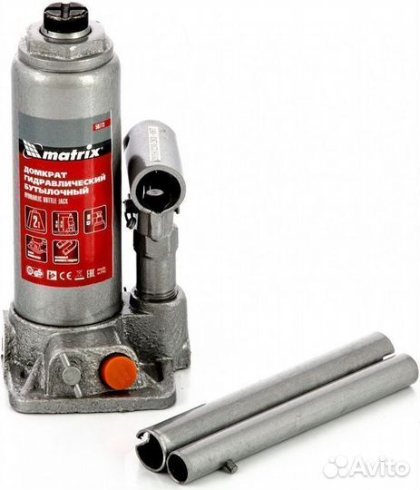 Домкрат Matrix бутылочный, 2 т, 181-345 мм, в кейс