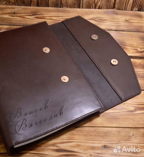 Кожаный ежедневник А4, ручной работы