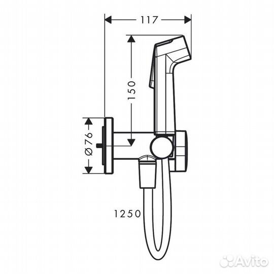 Гигиенический душ Hansgrohe S 1 jet EcoSmart+ со с