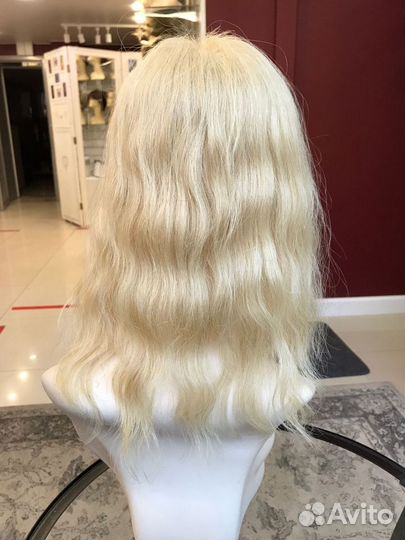 Накладка из натуральных волнистых волос 35см