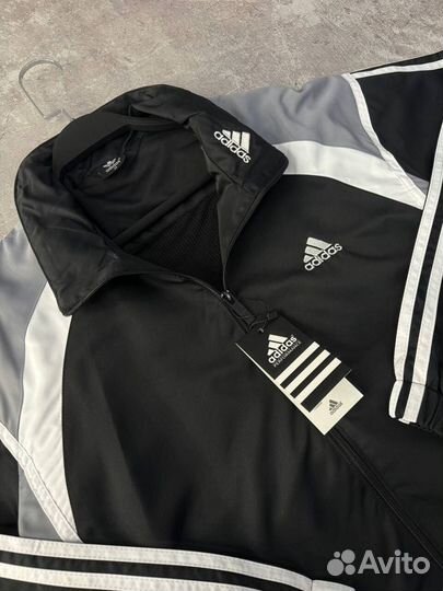 Спортивный костюм Adidas 3 полоски плащевый мужско