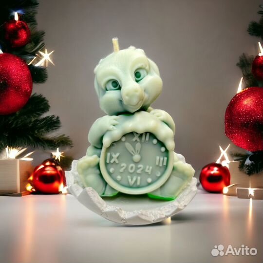 Новогодняя Свеча Дракон с эффектом лавы