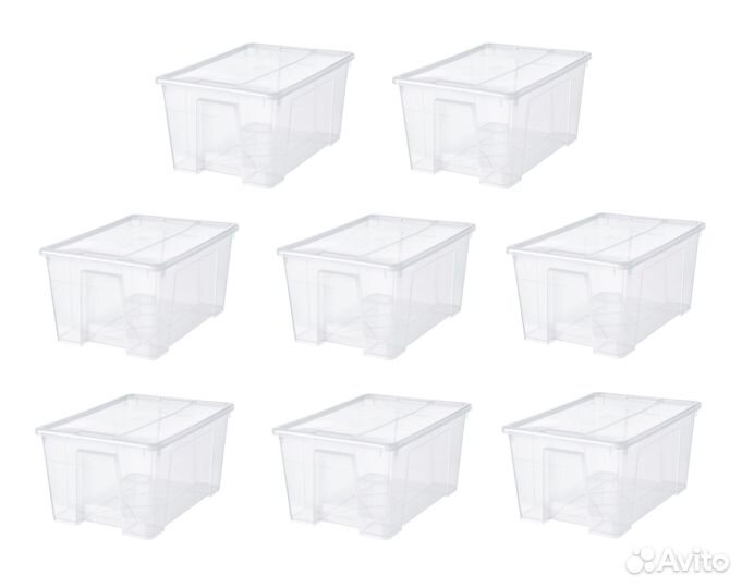 Контейнеры с крышкой икеа самла (новые), 45л 8 шт