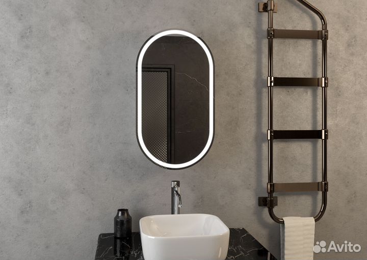 Шкафчик с зеркалом в ванную новый