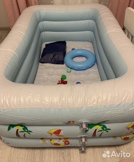 Бассейн надувной новый 163*110*53