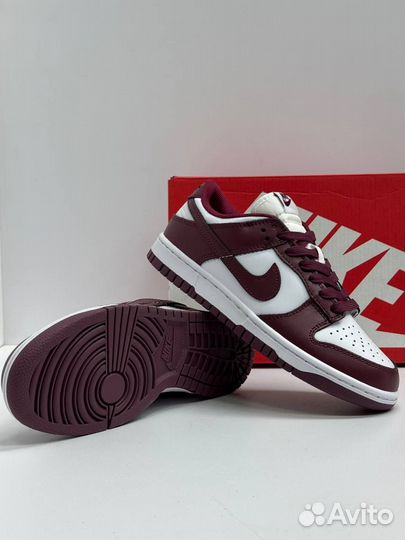 Кроссовки Nike dunk бордовые 6