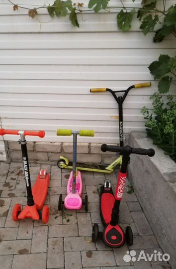 Самокат детский бу трех, двухколёсные,трюковой