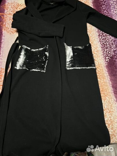 Кардиган женский черный длинный