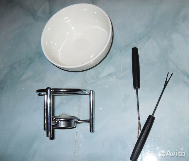 Набор для фондю с подогревом от свечи. Новый