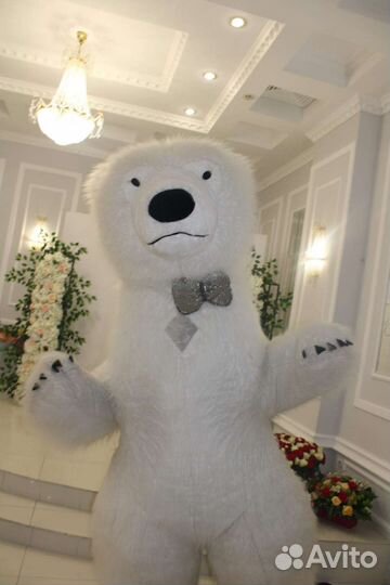 Ростовая кукла зайка Крош, белый мишка Пломбирчик