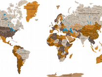 Самая подробная деревянная карта мира