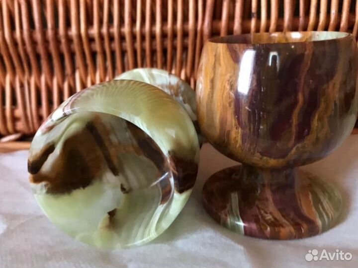 Рюмки из оникса новые в подарочной упаковке