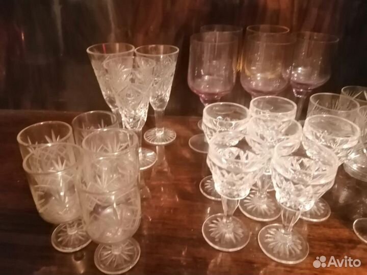 Рюмки хрусталь. ссср. цветное стекло