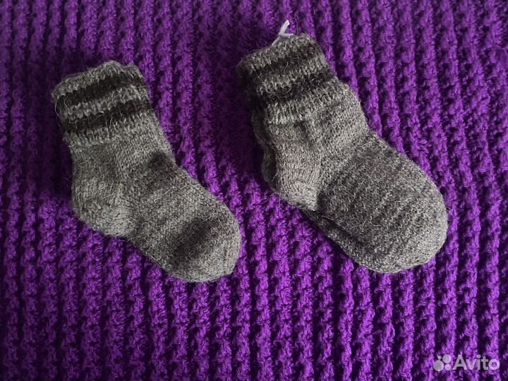 Носки ручной вязки шерстяные