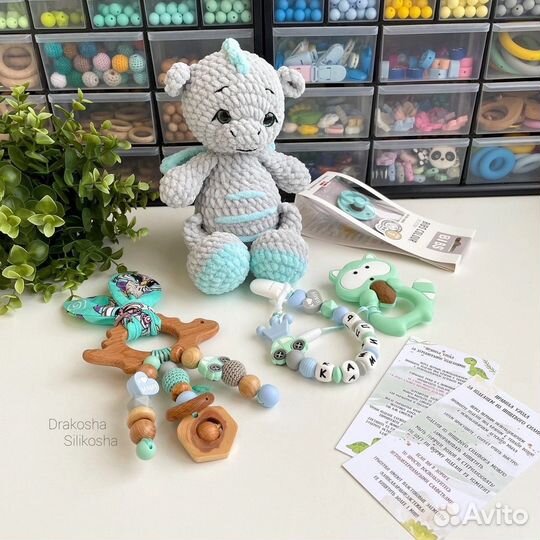 Деревянные грызунки гремелка развивашка