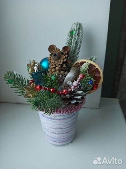 Новогодняя поделка в садик зимний букет