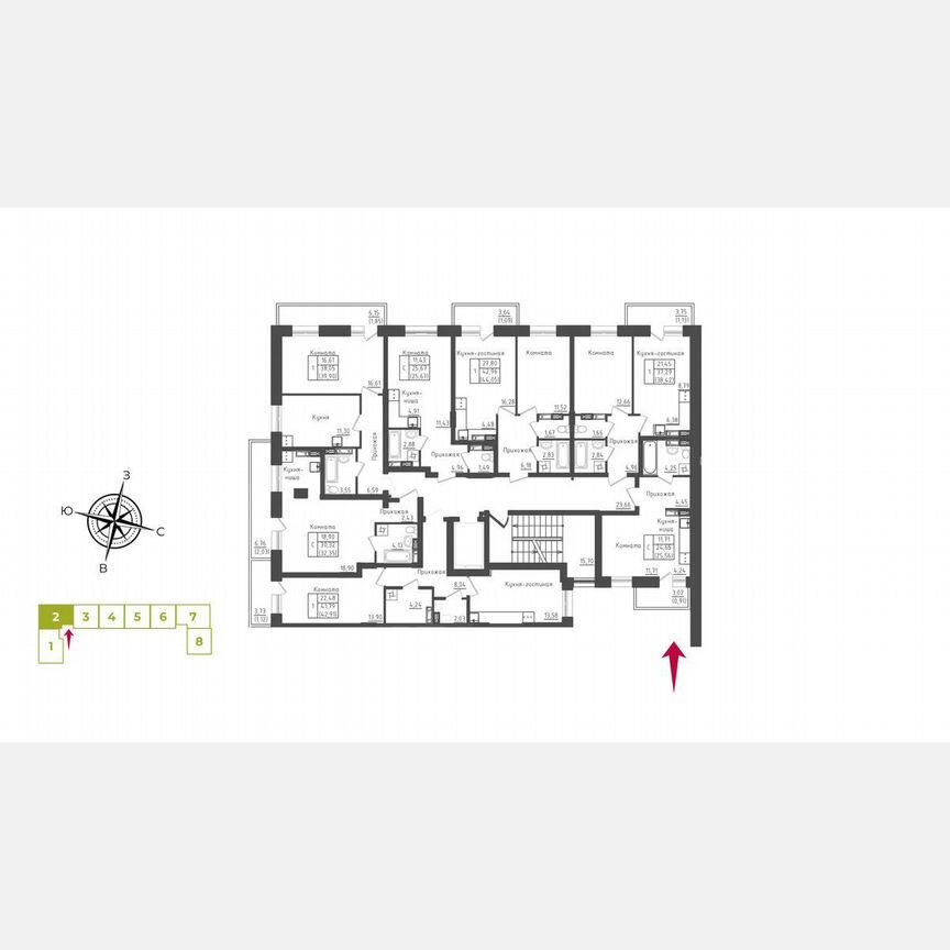 1-к. квартира, 42,2 м², 4/5 эт.