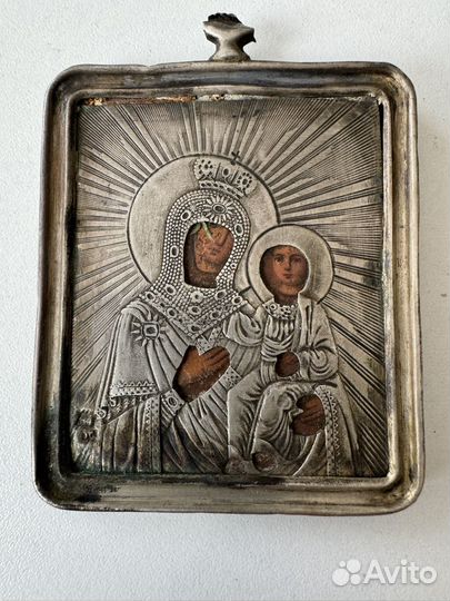 Икона Богородица серебро 84 проба