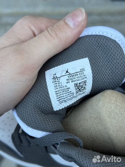 Nike air jordan 1 low iron grey оригинал