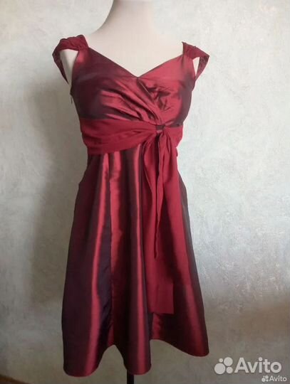 Винтажное платье 44 размер бордовое archive