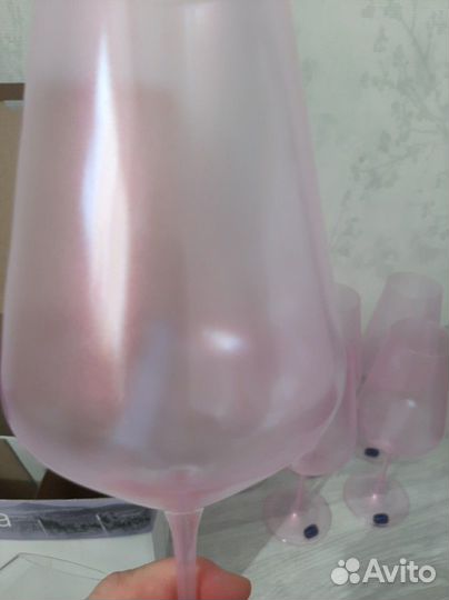 Bohemia Crystal бокалы розовые Новые