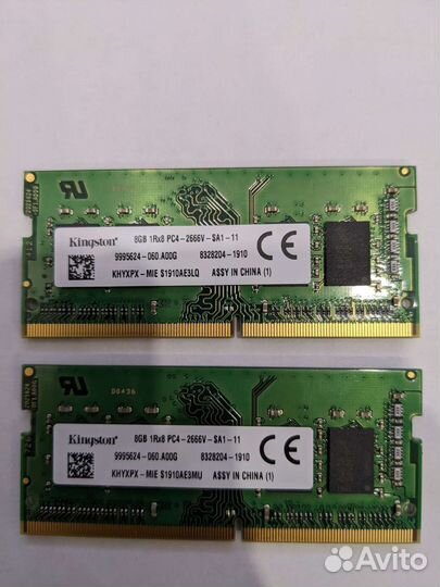 Kingston sodimm DDR4 8 GB 2666 MHz
