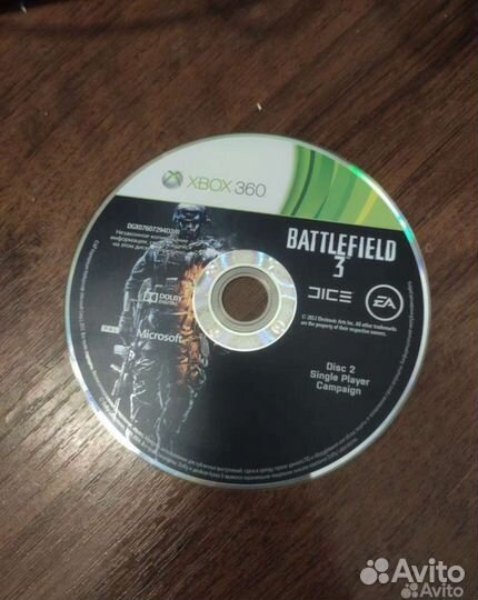 Диск игры Battlefield 3 для Xbox 360