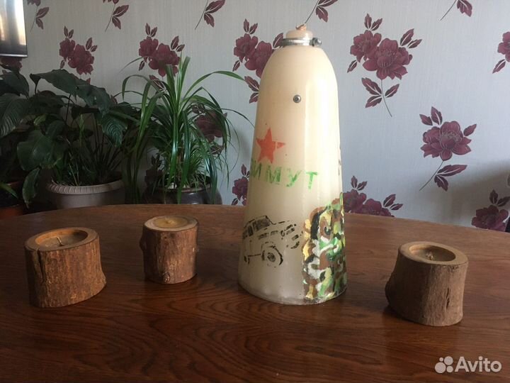 Свечи из спила дерева Большая свеча подсвечник