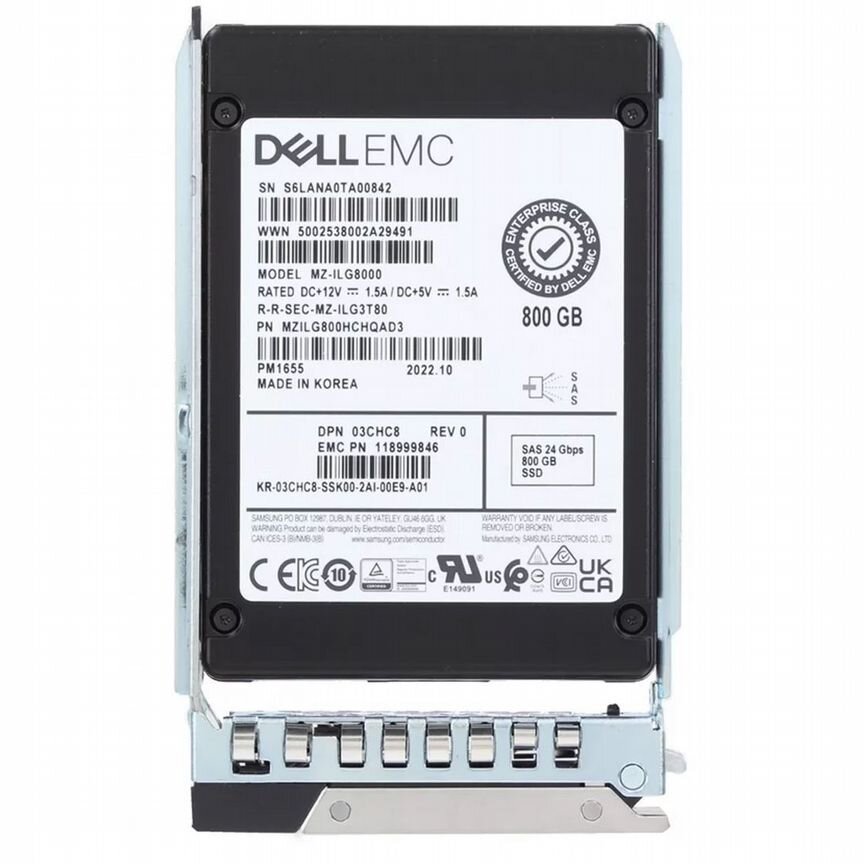 [3CHC8] Жесткий Диск Dell 800gb Sas 2,5" Ssd 3chc8