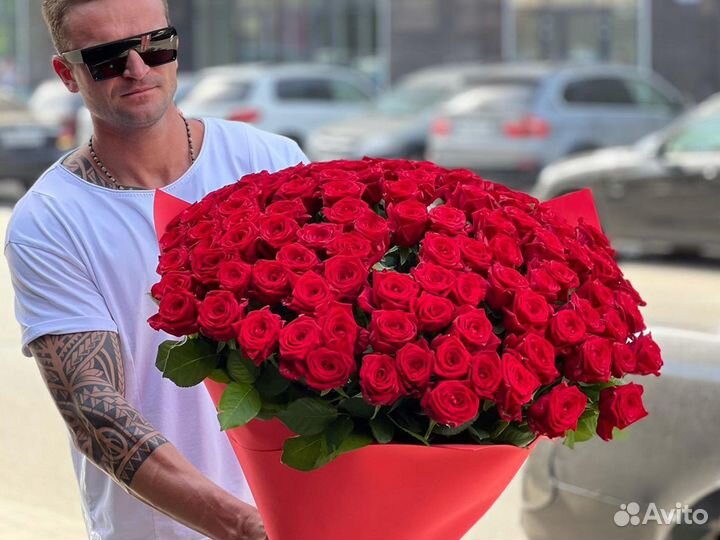 Розы Цветы Букет роз 101 роза 51 доставка