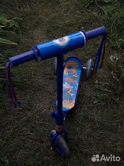 Самокат трехколесный kreiss синий металл