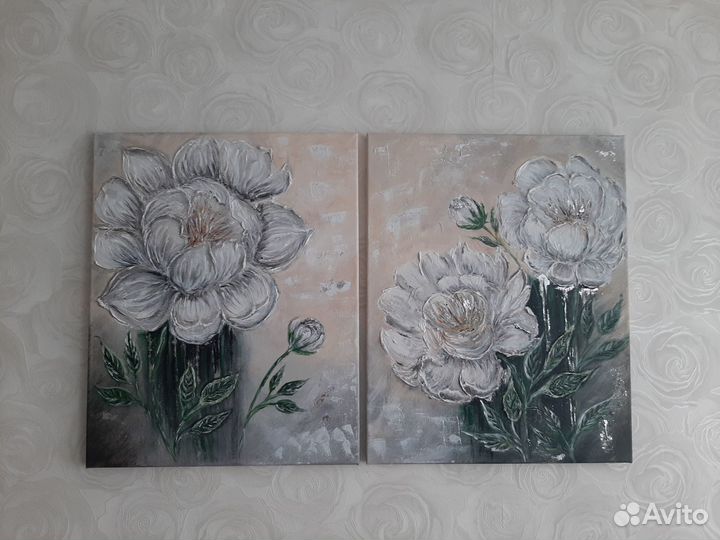 Интерьерная картина Абстракция Цветы холст акрилом