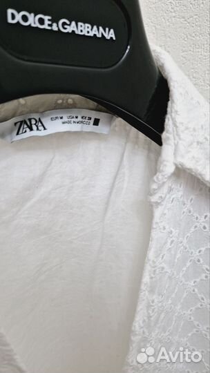 Белое платье Zara шитье