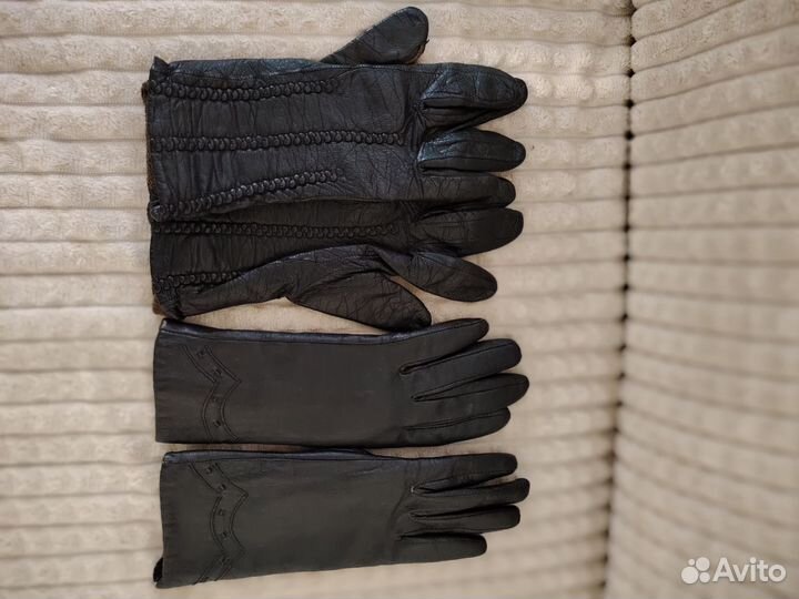 Перчатки женские кожаные