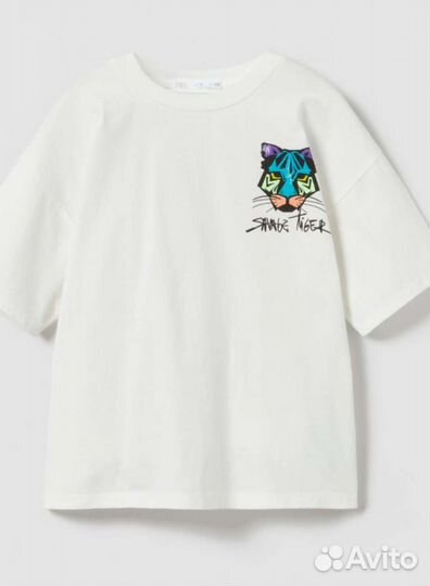 Футболка С принтом «пантера» zara новая с биркой