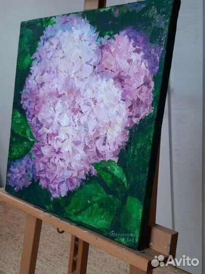 Картина Цветы гортензии на холсте