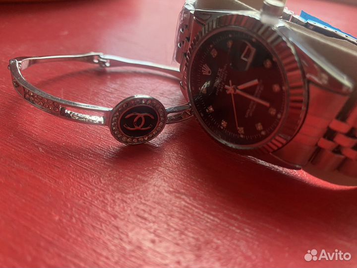 Часы женские Rolex набор с браслетами