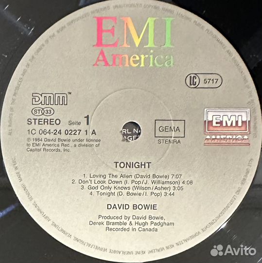 David Bowie – Tonight (Европа 1984г.)