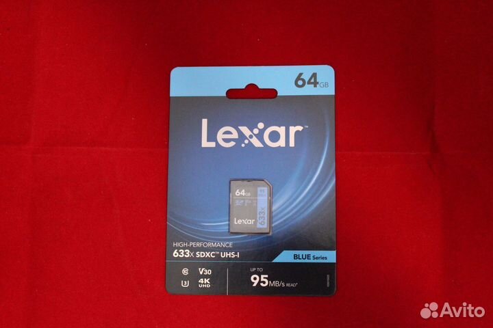 Карта памяти Lexar sdxc 64Gb Class10 V30 U3 Новая