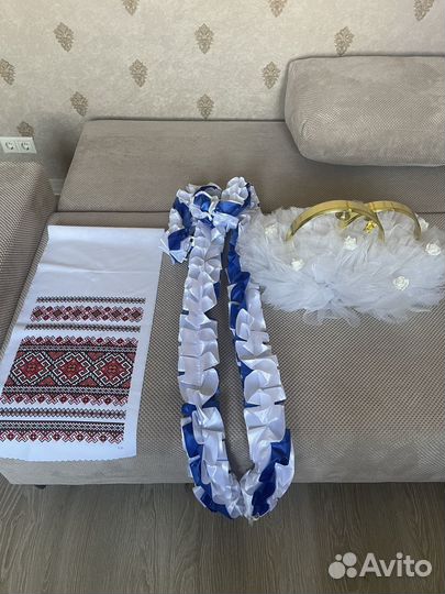 Украшения на свадьбу каравай лента кольца