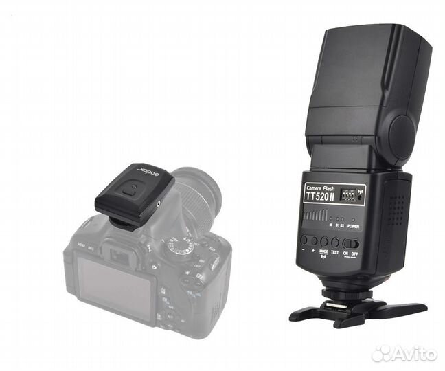 Вспышка Накамерная Godox TT520 II + Синхронизатор