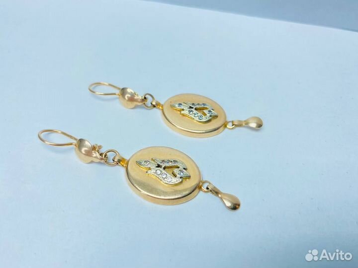 Золотые серьги самовары 6.8гр