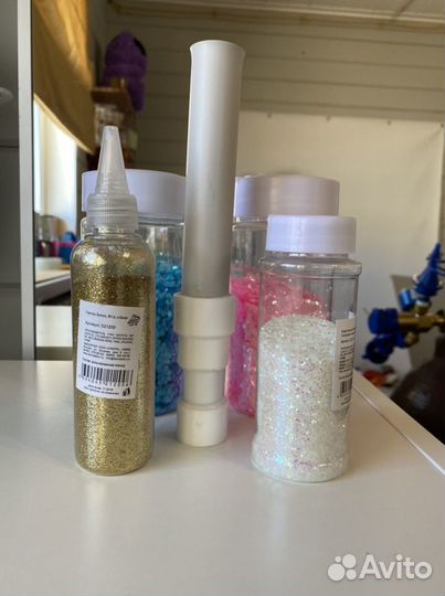 Конфетти и трубочка для шаров