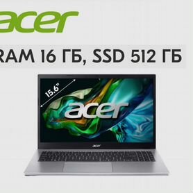 Ноутбук Acer Aspire 3 15.6"RAM 16 гб, SSD 512 гб