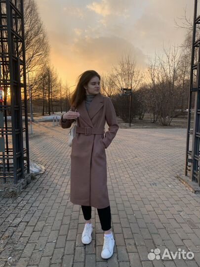 Пальто женское 42 44 шерсть полиэстр