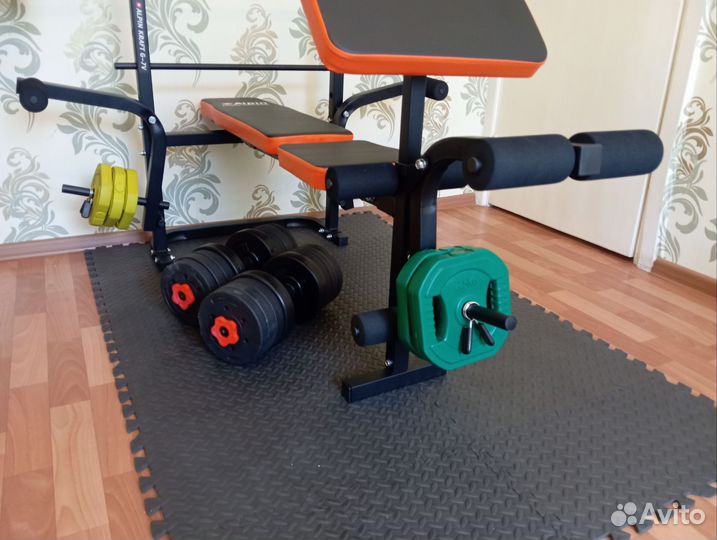 Скамья + штанга и гантели 67,5 кг