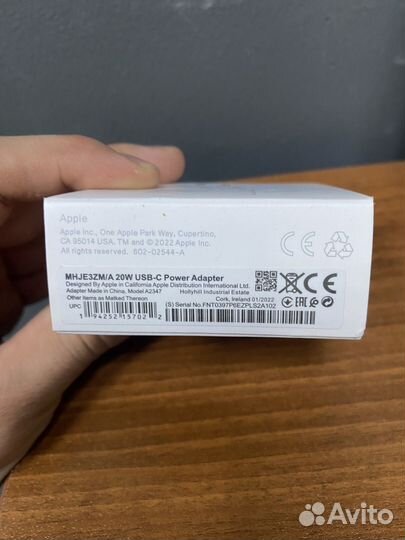 Оригинальный адаптер apple 20w type-c