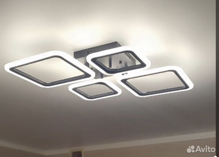 Светодиодная люстра 84w с пультом черная новая