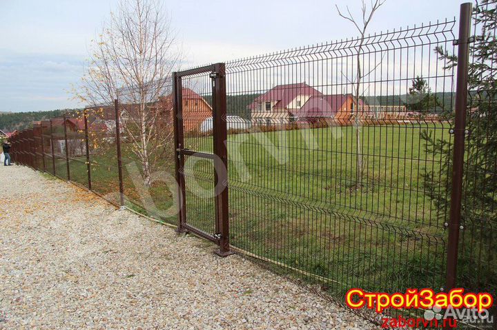 Забор 2м из сварных 3D секций под ключ